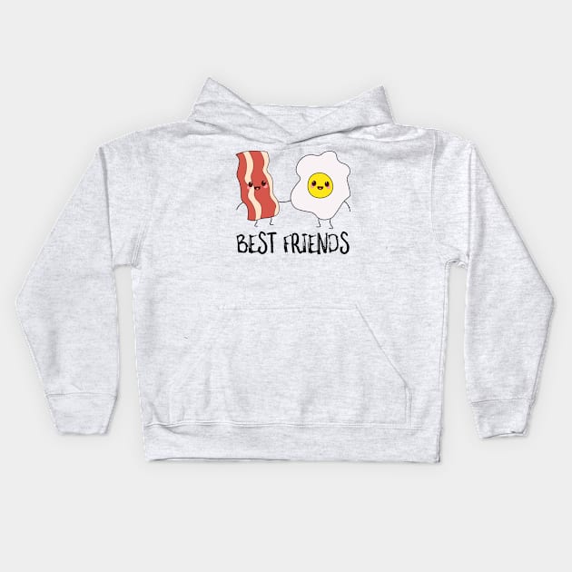 Bacon and Eggs Best Friends Kids Hoodie by SusurrationStudio